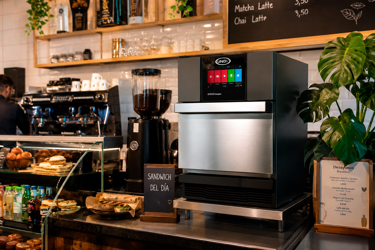 Horno UNOX SPEED.Compact en cafetería profesional en Panamá distribuido por HR Commercial Supplies
